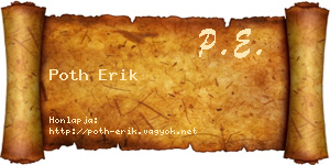 Poth Erik névjegykártya